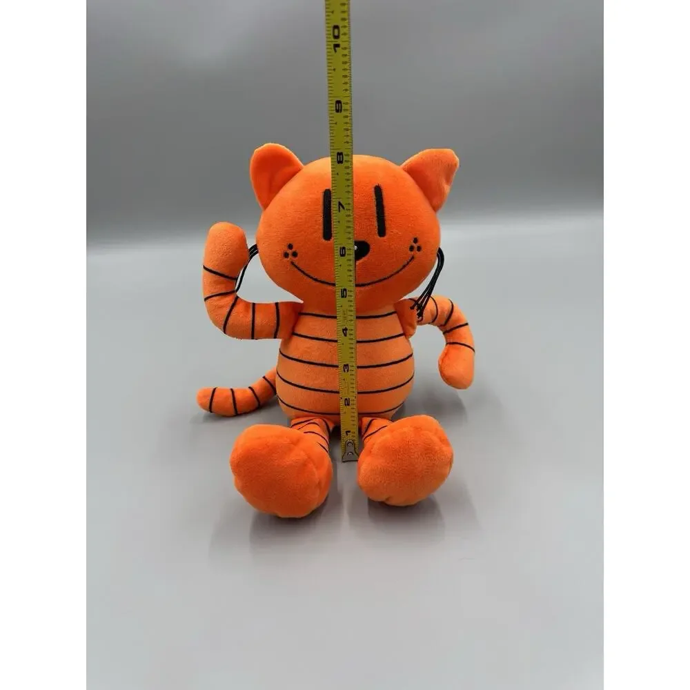 Petey Cat Plush Dav Pilkeys Dog Man 9.5” Orange Striped Stuffed Toy